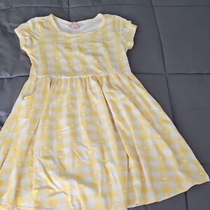 Yellow Checkered Kids Dress